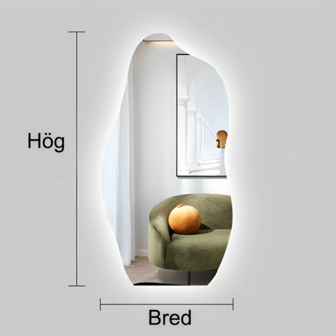 Omklädningsrumsspegel med tidlös stil.